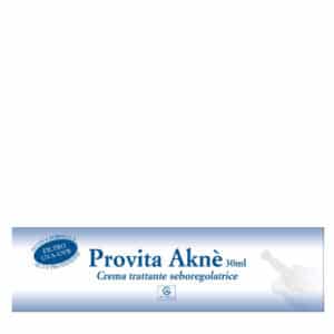 Tubo da 30 ml di Provita Aknè, crema trattante seboregolatrice con filtro UVA-UVB ad alta protezione