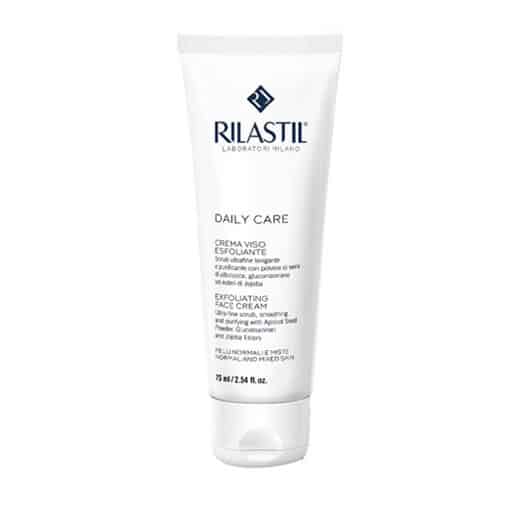 Tubo di Rilastil Daily Care crema viso esfoliante, scrub delicato per pelli normali e miste